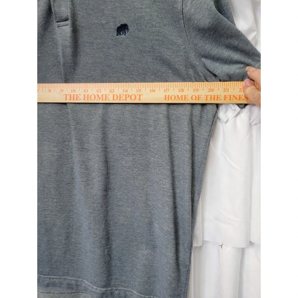 Banana Republic Mens Blue Heathered Pique Polo Elephant Logo Size L Large 216